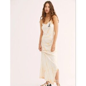 Daydreamer Free People Noelle Tie Dye Column Maxi Dress M Celestial Graphic